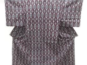 アンティーク　木綿本場久留米絣　花立涌模様単衣着物